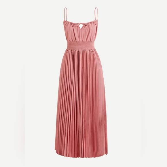 j.crew mauve long pleated dress 8 - Picture 1 of 7